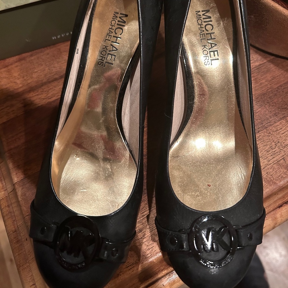 Michael Kors Black Logo Kitten Heels